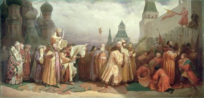 Palmsonntagsprozession unter der Herrschaft von Zar Alexei Romanow (1629-76), 1868 von Viatcheslav Grigorievitch Schwarz